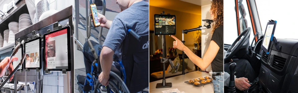 tecpaq mounting devices in hospitality, healthcare, content creation and field/warehouse