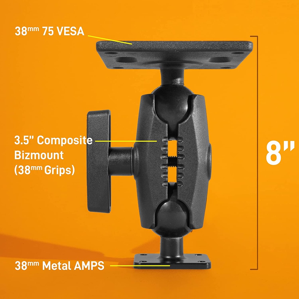 iBOLT 38mm / 1.5 inch Metal AMPS Pattern to VESA 75 x 75 Mount for Monitors, displays, or tv‚Äôs