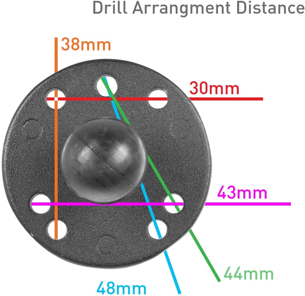 iBOLT 25mm Metal AMPS Round Adapter Plate