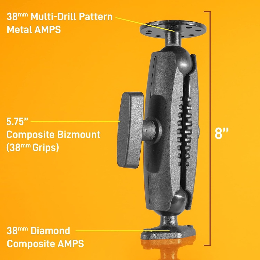 iBOLT 38mm / 1.5 inch Metal Circular AMPS to Composite Diamond AMPS Drill Base Mount