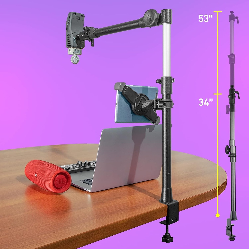 iBOLT Stream-Cast Overhead Camera Rig Desk Mount for DSLR Cameras for Top Down and Front Facing Photography