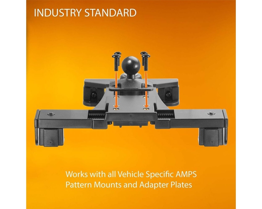 iBolt Dock'n Lock DynaMount AMPS w/ 2" Single Socket Arm Locking Drill Base Mount for All 7"-10" Tablets for Trucks, ELD's, Wall Mounting, Sprinter Vans, etc.