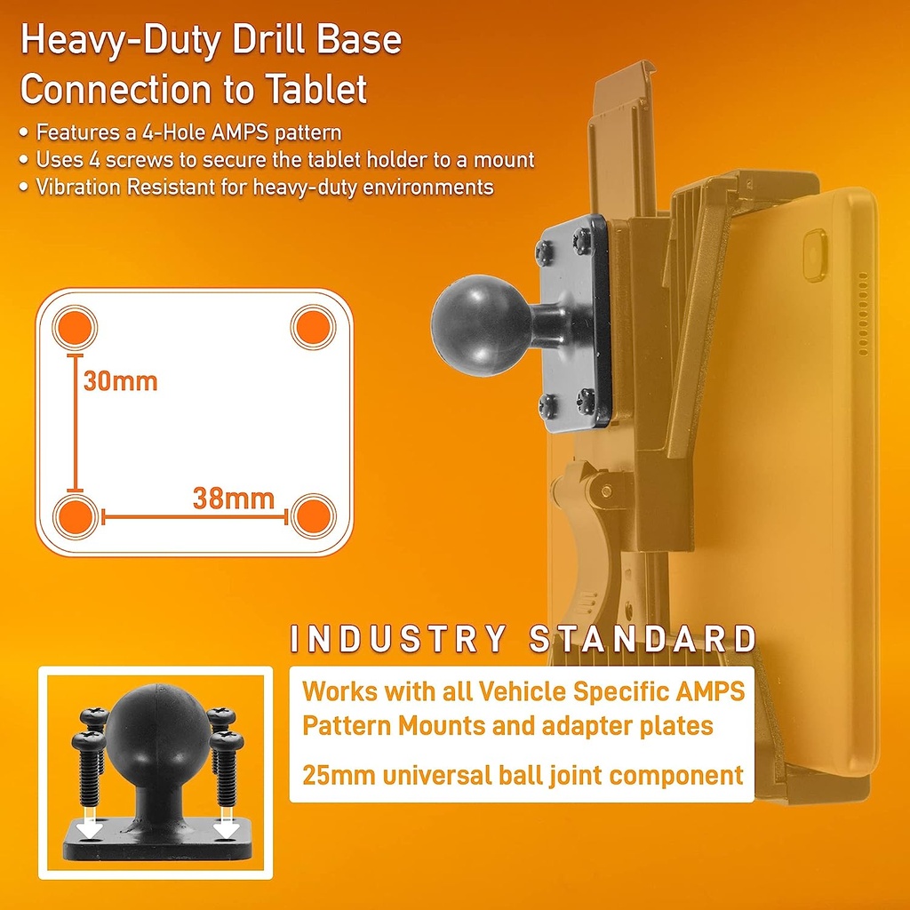 iBOLT TabDock DynaMount AMPS w/ 2 inch Single Socket Arm Drill Base