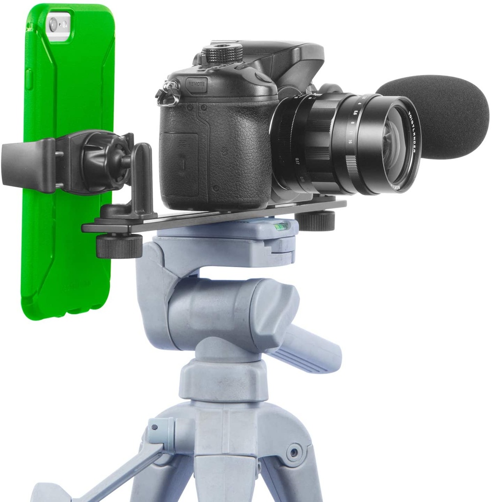 iBOLT 10 inch Tripod Camera Slider Bar with 3 Camera Screw