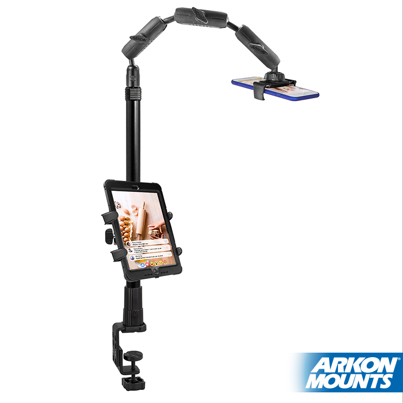 Arkon Remarkable Creators CLAMP Base 3-in-1 Phone and Tablet Stand with Ring Light Bundle