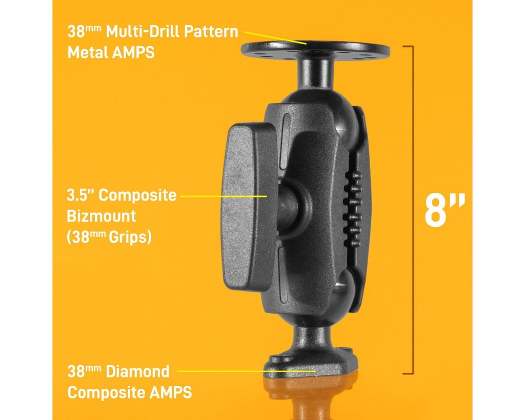 iBOLT 38mm / 1.5 inch Metal Circular AMPS Pattern to Composite Diamond AMPS Pattern Drill Base 