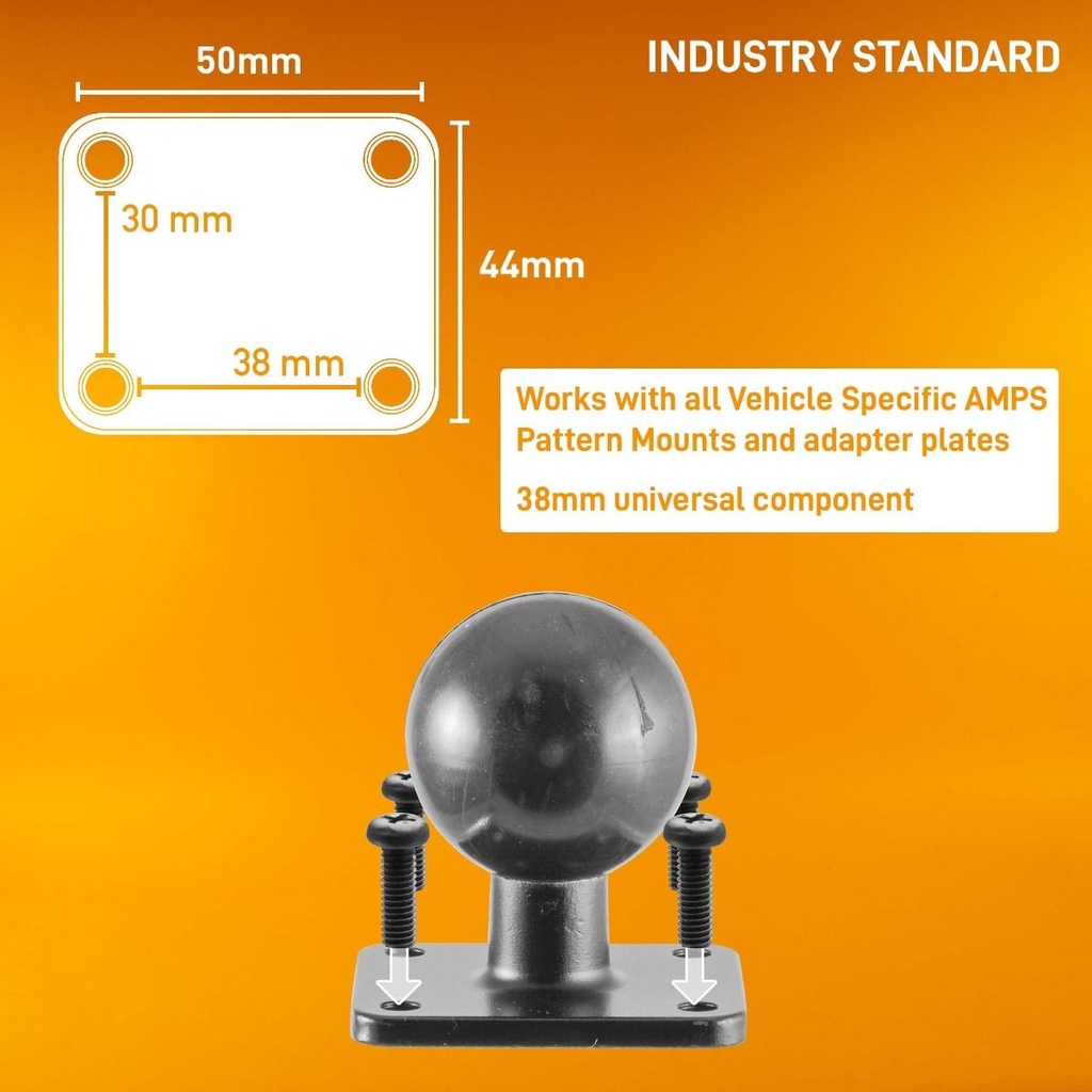 iBOLT 38mm / 1.5 inch Metal Rectangular AMPS Pattern to AMPS Pattern Drill Base