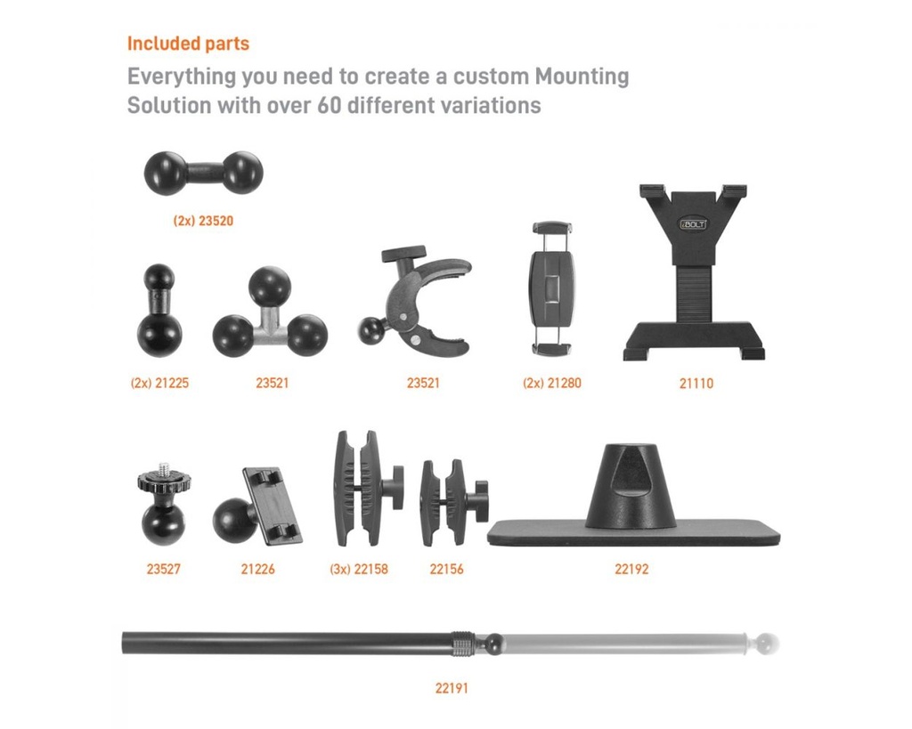 iBOLT Stream-Cast Creator Custom mount kit with over 60 variations- great for live streaming tutorial videos and photos