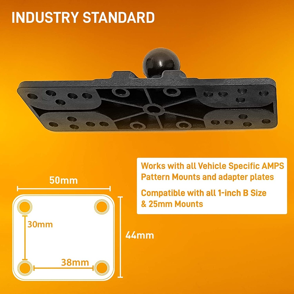 iBOLT 25mm / 1 inch Ball Composite Universal Marine Fish Finder Mounting Plate