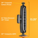 iBolt 38mm / 1.5 inch Composite Rectangular AMPS Pattern to ¼ 20” Composite Camera Screw Dual Ball Mount