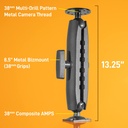 iBolt 38mm / 1.5 inch Composite Rectangular AMPS Pattern to ¼ 20” Metal Camera Screw Dual Ball Mount
