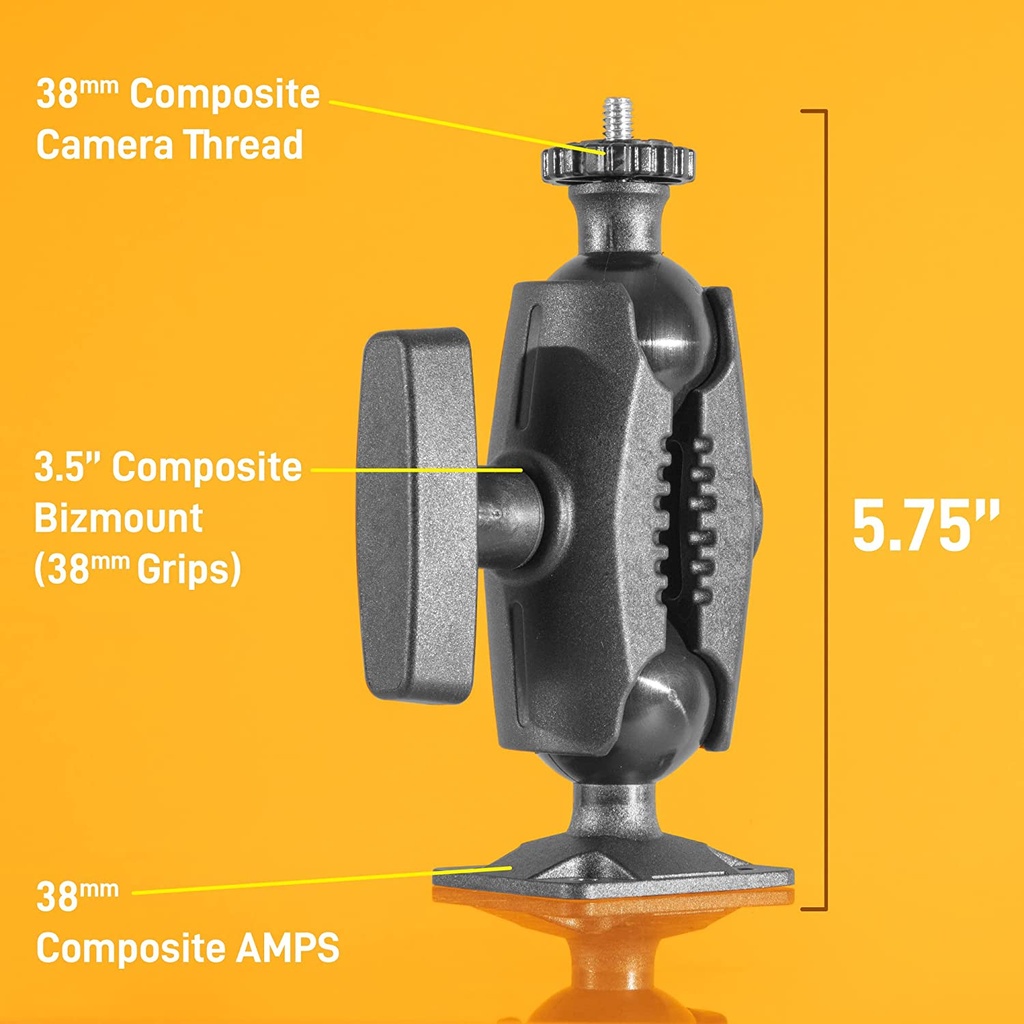 iBOLT 38mm / 1.5 inch Composite Rectangular AMPS to ¬º 20‚Äù Composite Camera Screw Mount