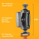 iBOLT 38mm / 1.5 inch Composite Diamond AMPS Pattern to ¬º 20‚Äù Composite Camera Screw Dual Ball Mount