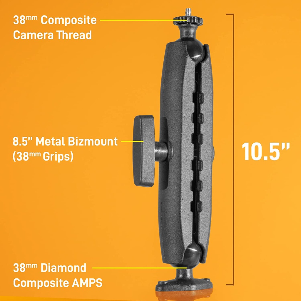 iBolt 38mm / 1.5 inch Composite Diamond AMPS Pattern to ¼ 20” Composite Camera Screw Dual Ball Mount