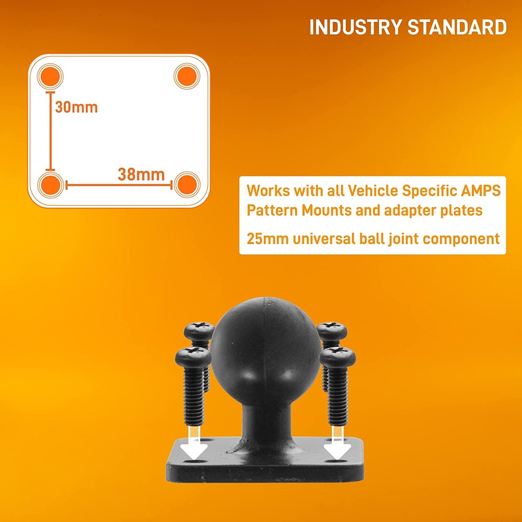 iBolt ¼ 20 Camera Screw DynaMount AMPS w/ 4.25 inch Double Socket Arm- Drill Base Mount