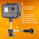 iBOLT GoPro/ Action Camera Selfie Pole Clamp, Handlebar, Rail Mount