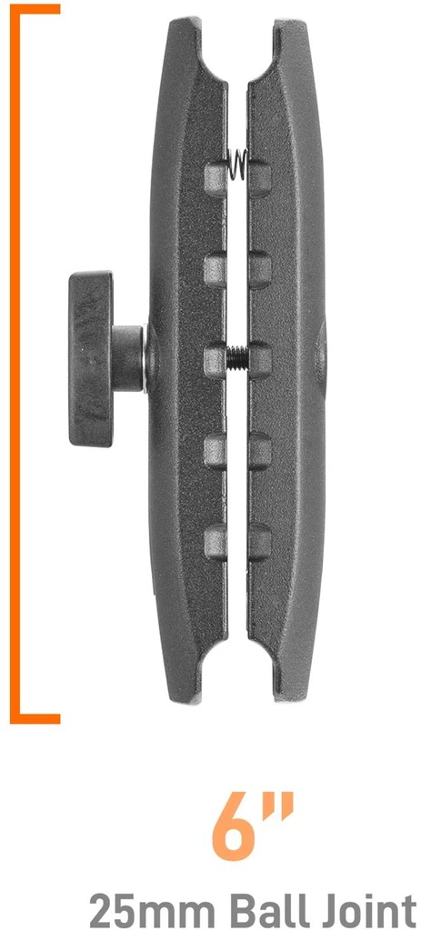 iBOLT Aluminum 6 inch Double Socket Arm for 25mm Ball adapters