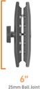 iBOLT Aluminum 6 inch Double Socket Arm for 25mm Ball adapters