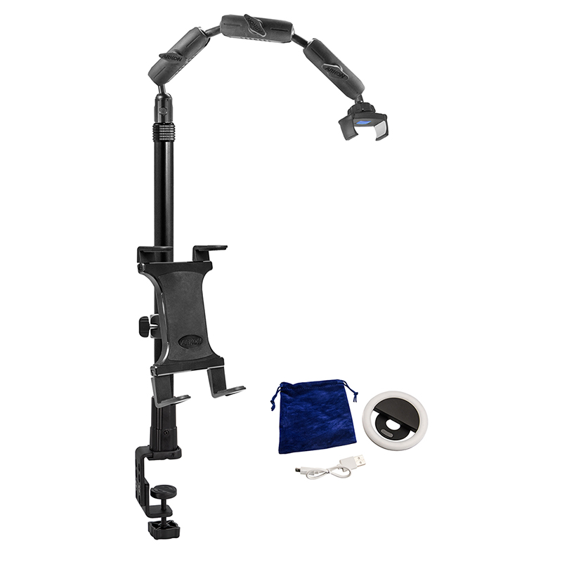 Arkon Remarkable Creators CLAMP Base 3-in-1 Phone and Tablet Stand with Ring Light Bundle