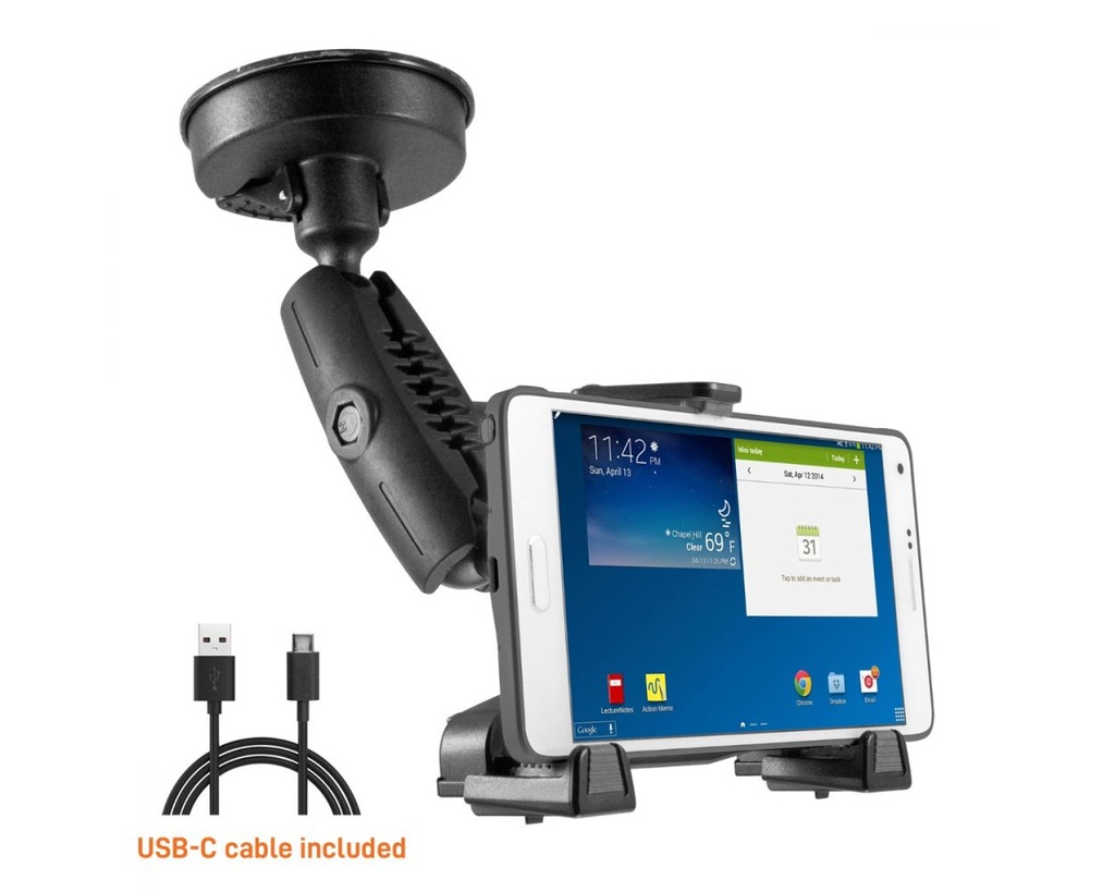 iBOLT xProDock NFC Bizmount - Phone Holder/Mount with Heavy Duty Suction Cup Base and 1.5m USB-C Cable