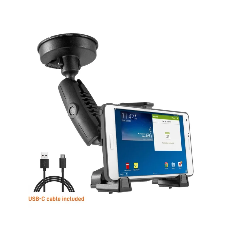 iBOLT xProDock NFC Bizmount - Telefonhalter/Halterung mit schwerer Saugnapfbasis und 1,5 m USB-C-Kabel