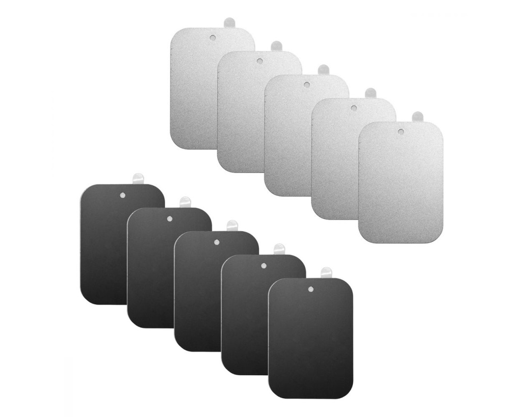 iBOLT (10 Pack) Metal Rectangular Adhesive Plates for Magnetic Smartphone mounts