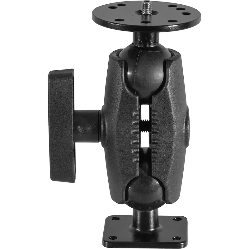 [IBAMPS-34209] Bolt 38mm / 1.5 inch Metal Rectangular AMPS Pattern to ¼ 20” Metal Camera Screw Dual Ball Mount- Featuring a 3.5-inch Composite 38mm Bizmount Arm
