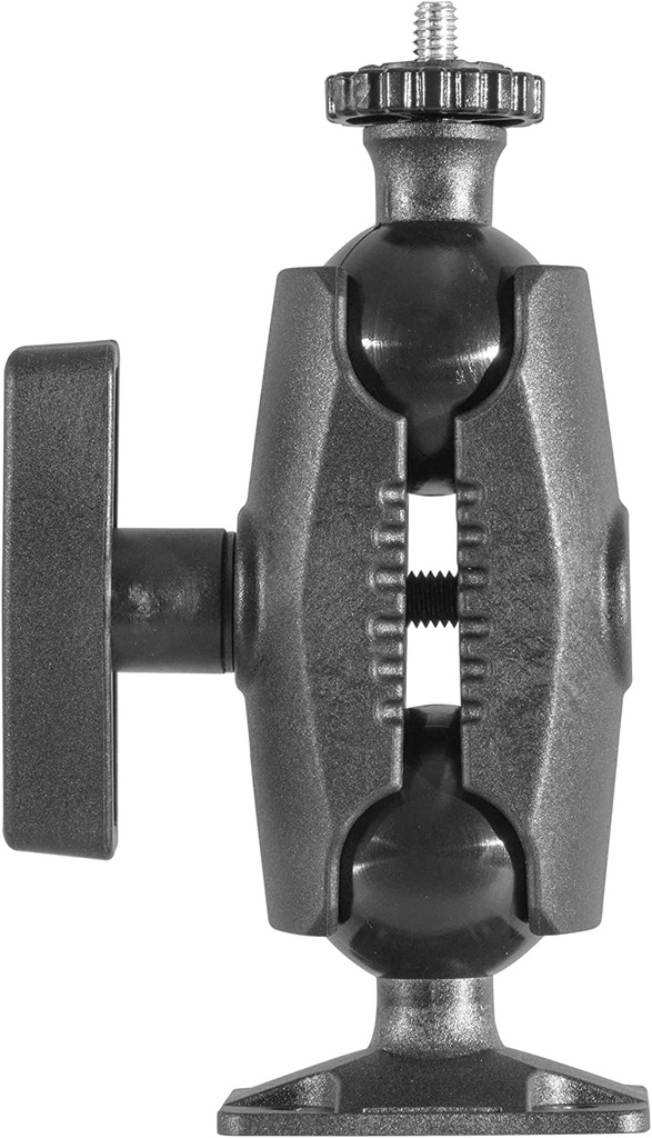 iBolt 38mm / 1.5 inch Composite Rectangular AMPS Pattern to ¼ 20” Composite Camera Screw Dual Ball Mount