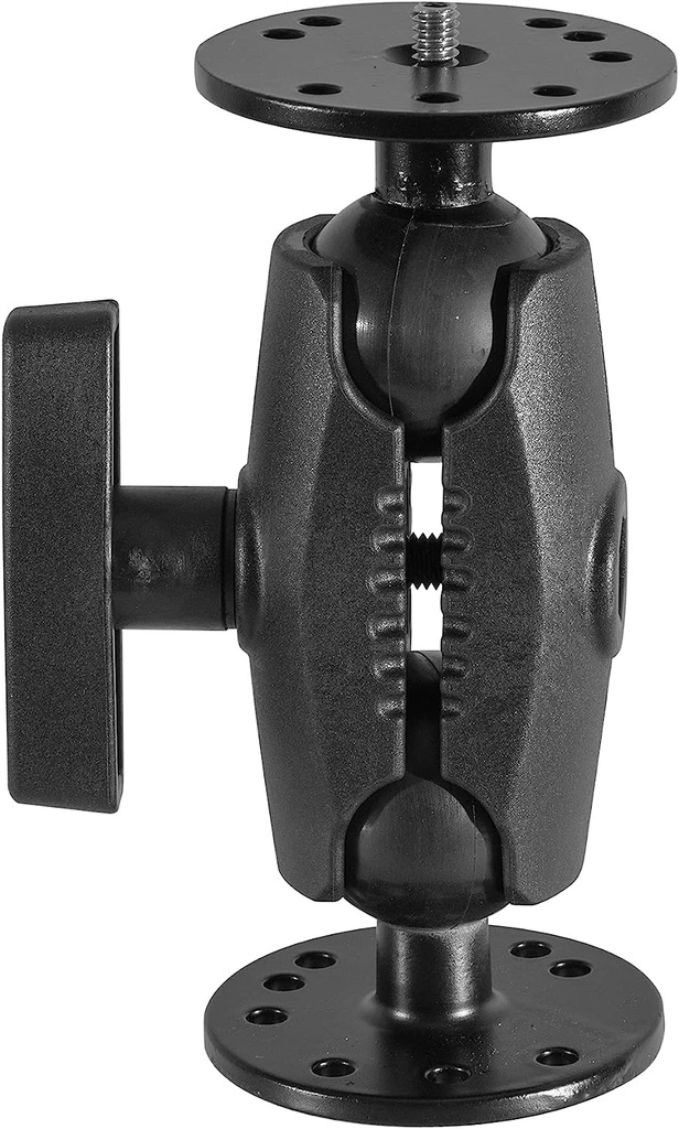 iBolt 38mm / 1.5 inch Metal Circular AMPS Pattern to ¼ 20” Metal Camera Screw Dual Ball Mount
