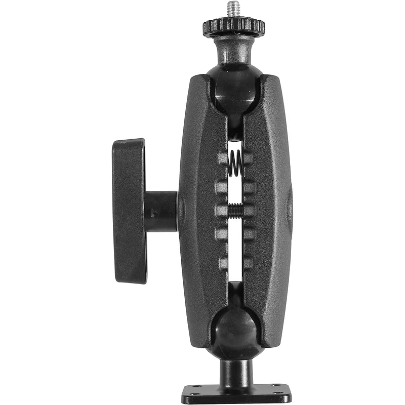 iBolt 38mm / 1.5 inch Metal Rectangular AMPS Pattern to ¼ 20” Composite Camera Screw Dual Ball Mount- Featuring a 5-inch Metal 38mm Bizmount Arm