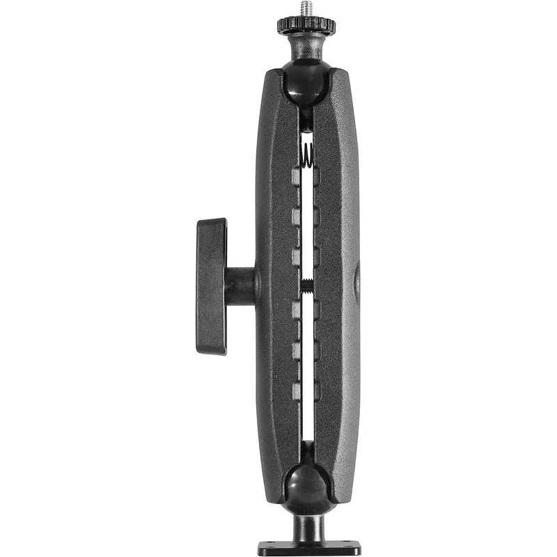 iBolt 38mm / 1.5 inch Metal Rectangular AMPS Pattern to ¼ 20” Composite Camera Screw Dual Ball Mount- Featuring a 8.5-inch Aluminum 38mm Bizmount Arm