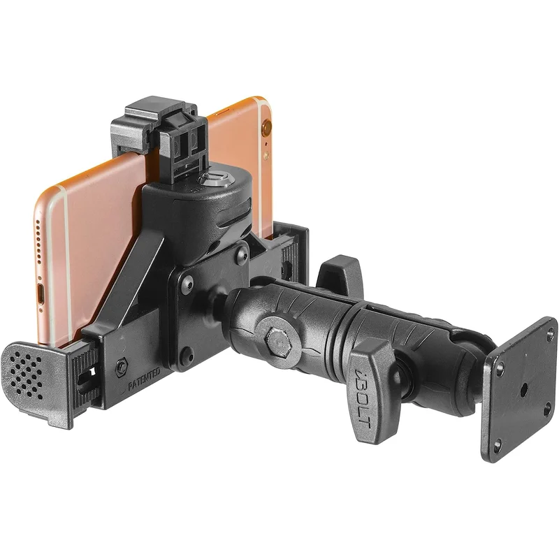 iBolt Phone Dockín Lock DynaMount AMPS mit 10,8 cm Doppelsteckarm und verriegelbarem Bohrbasis-Montage für Smartphones - Ideal für Lkw, ELDs, Wandmontage, Sprinter-Vans usw.